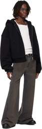 LU'U DAN SSENSE Exclusive Black Wadded Hoodie