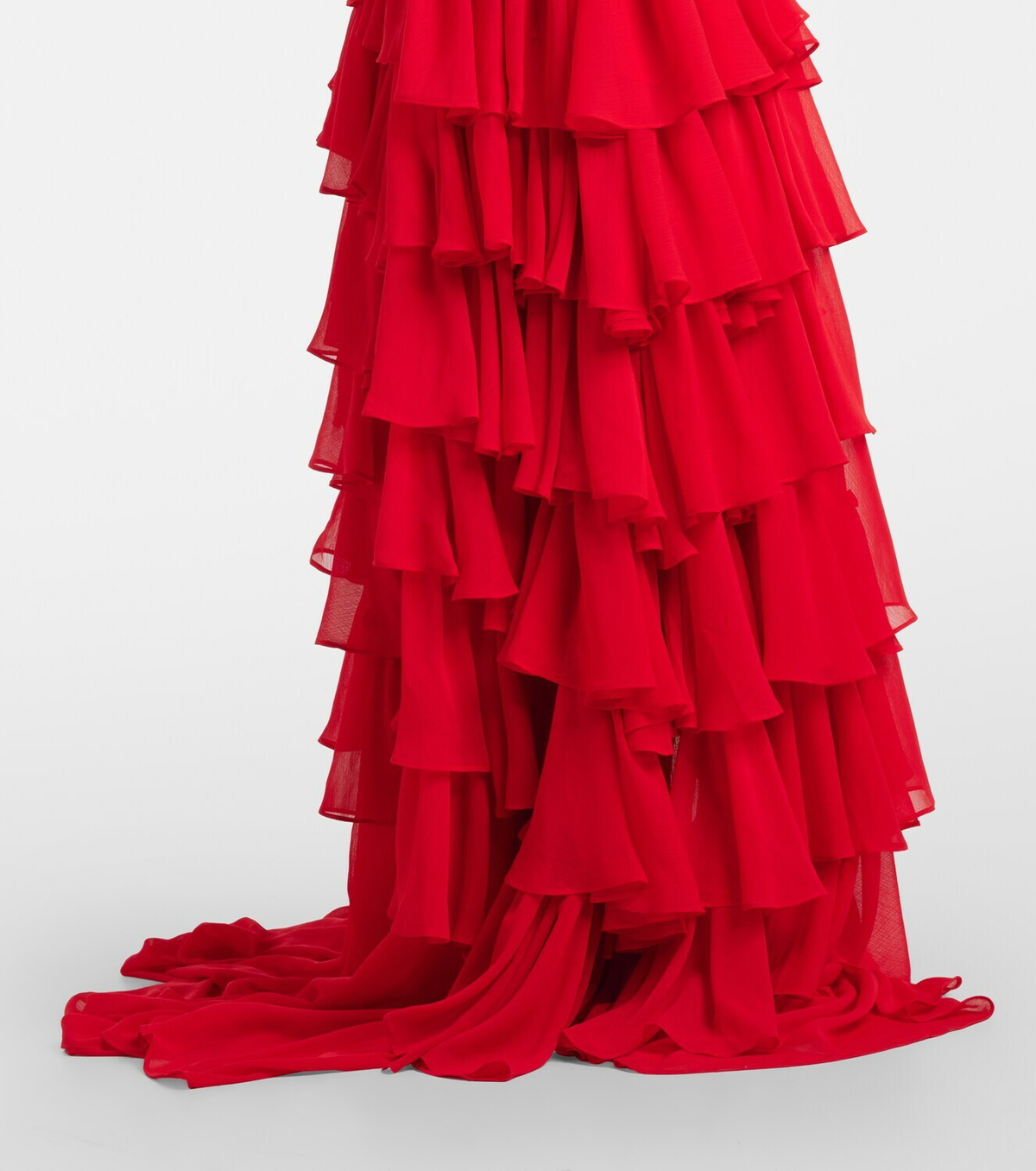 Xu Zhi Tiered asymmetric maxi dress