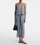 Leset Niko cropped wide-leg ramie pants