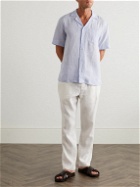 Frescobol Carioca - Oscar Straight-Leg Linen and Cotton-Blend Drawstring Trousers - White