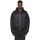 Juun.J Black Detachable Hood Bomber Jacket