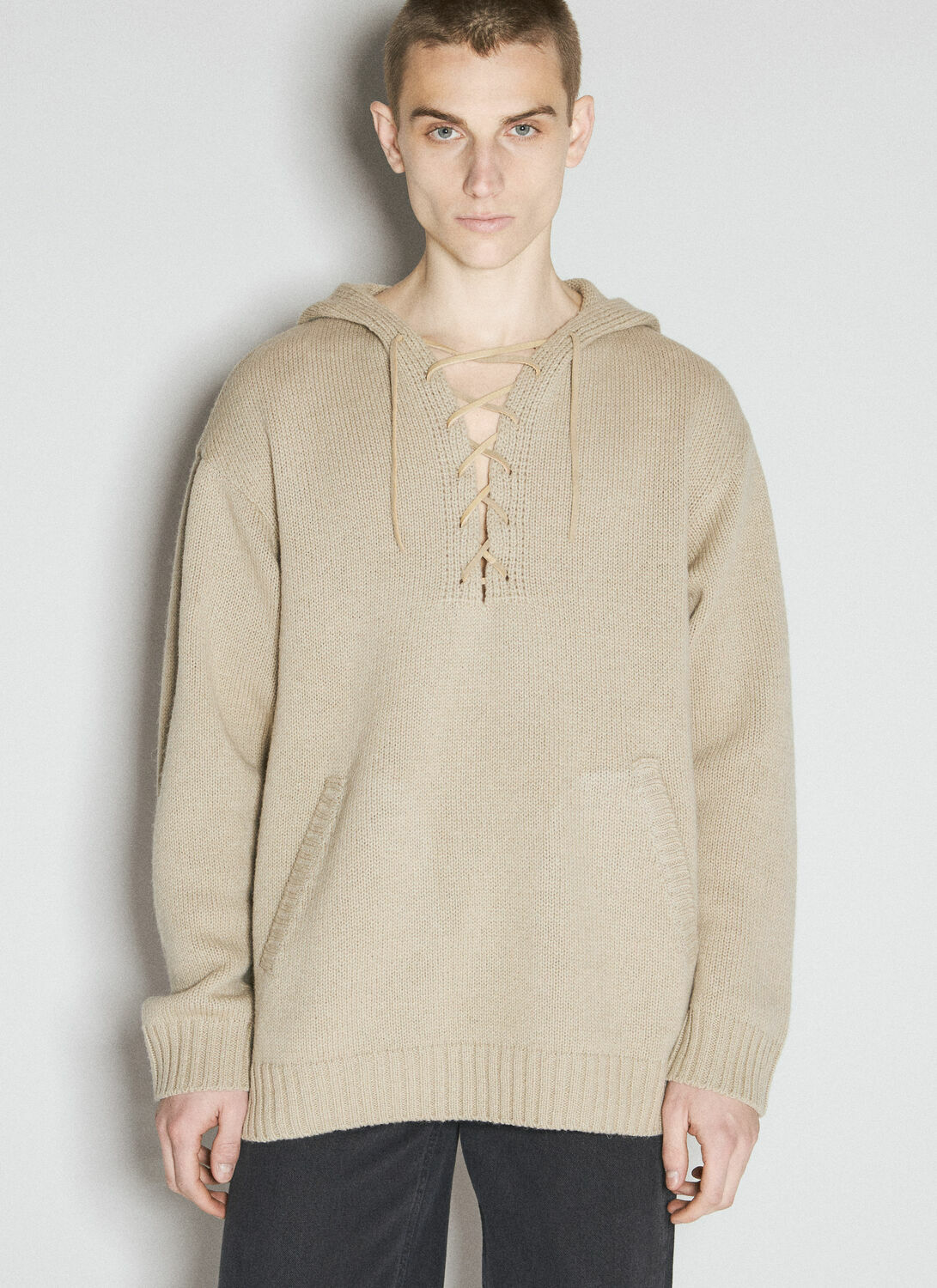 UNDERCOVER Lace-Up Hooded Sweater