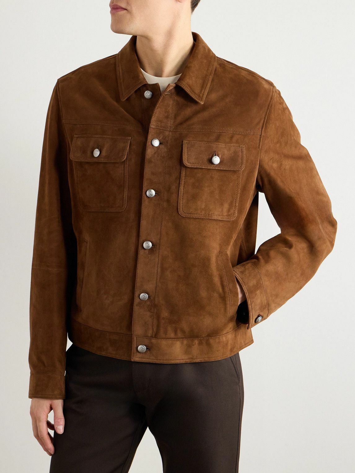 Ralph Lauren Purple label - Suede Trucker Jacket - Brown