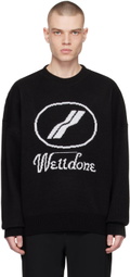 We11done Black Crewneck Sweater