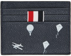 Thom Browne Navy Sky Icons Card Holder