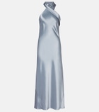 Galvan Cropped Pandora satin midi dress