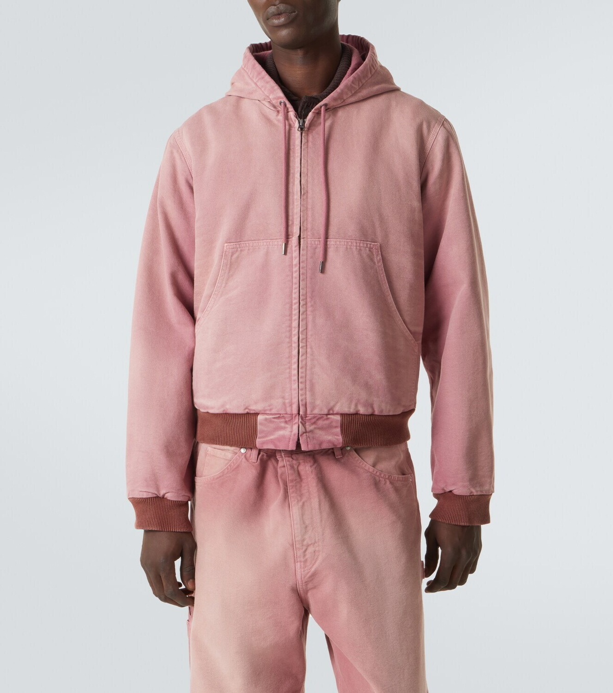Auralee Cropped cotton hoodie