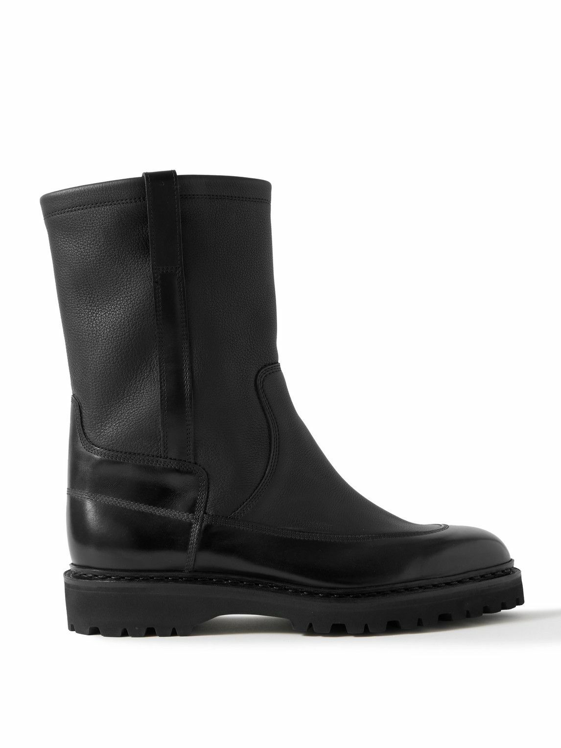 John Lobb - Ridge Smooth and Full-Grain Leather Chelsea Boots - Black