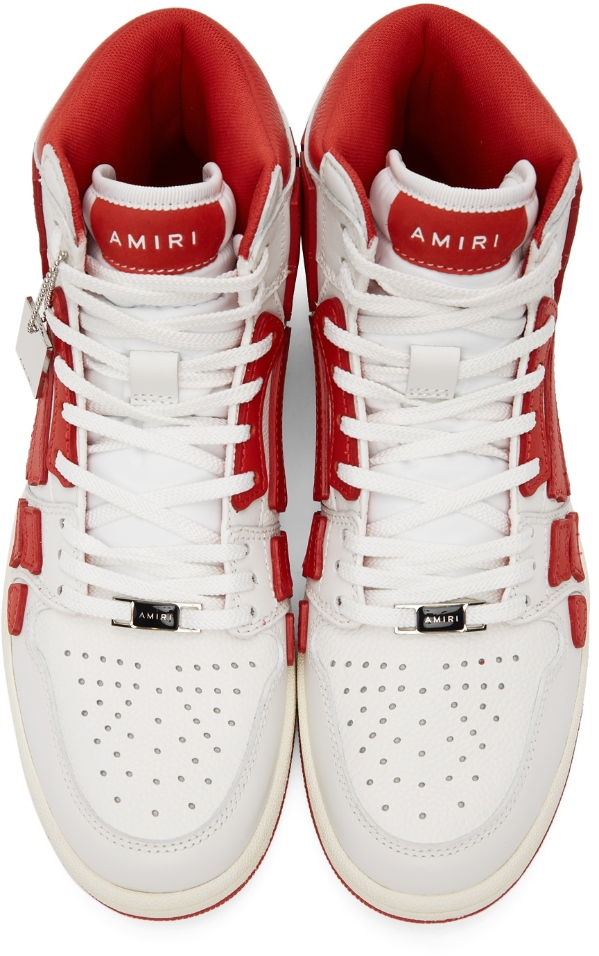 AMIRI White & Red Skel Top Hi Sneakers Amiri display picture 1