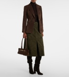 Veronica Beard Alexie belted suede midi skirt