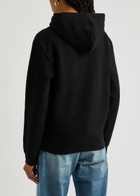Saint Laurent Logo Hooded Cotton Sweatshirt Black