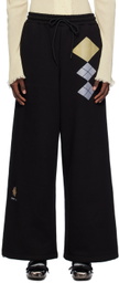 OPEN YY Black Argyle Wide Sweatpants