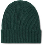 Anderson & Sheppard - Ribbed Cashmere Beanie - Green