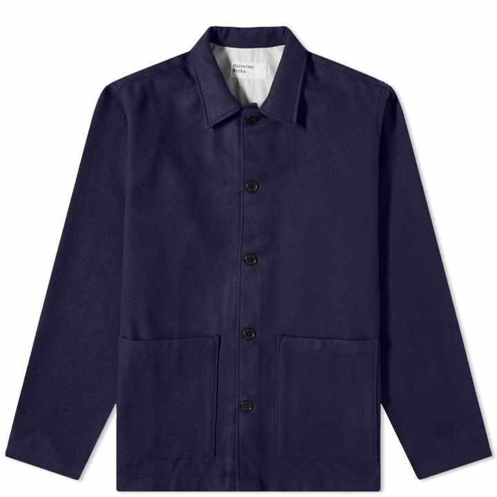 Photo: Universal Works Men's Melton Wool Easy Overshirt in Navy