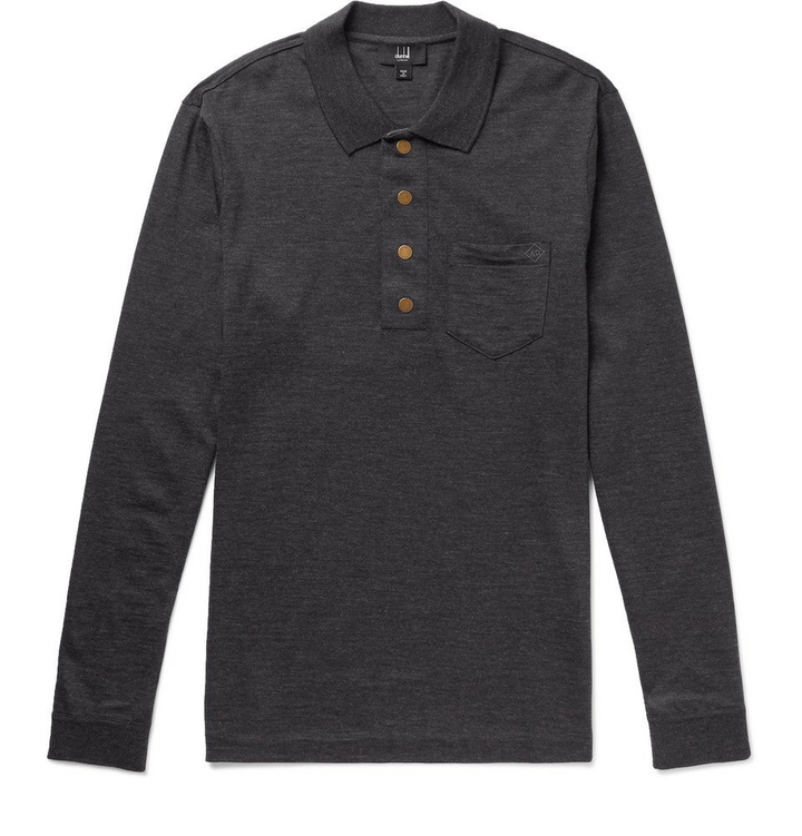 Photo: Dunhill - Wool Polo Shirt - Men - Charcoal