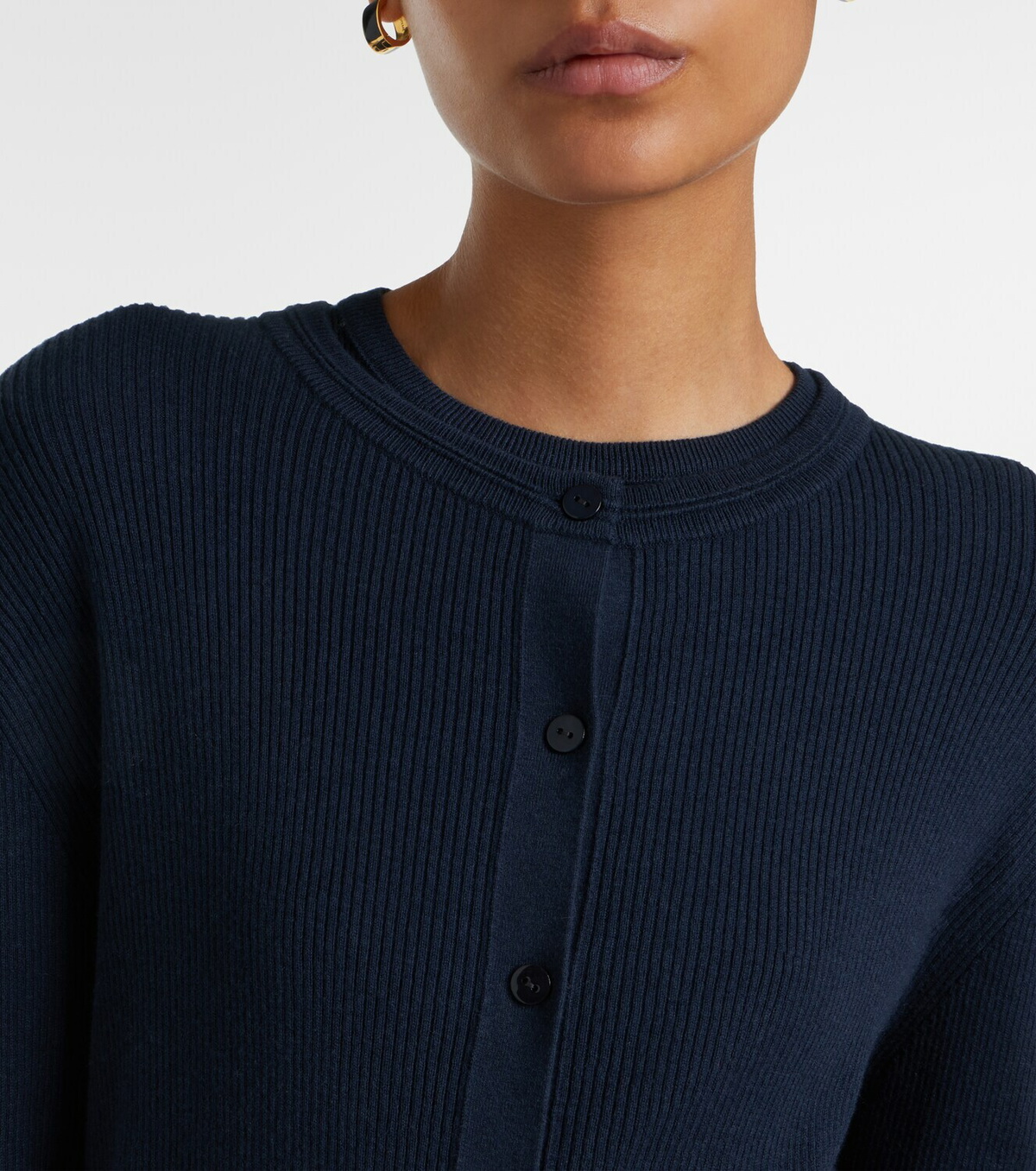 Lisa Yang Abeena ribbed-knit cotton and cashmere cardigan