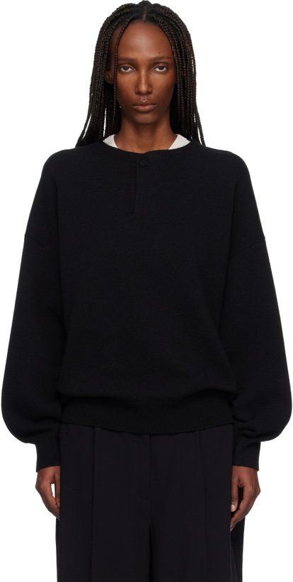 Photo: Fear of God Black Henley Sweater
