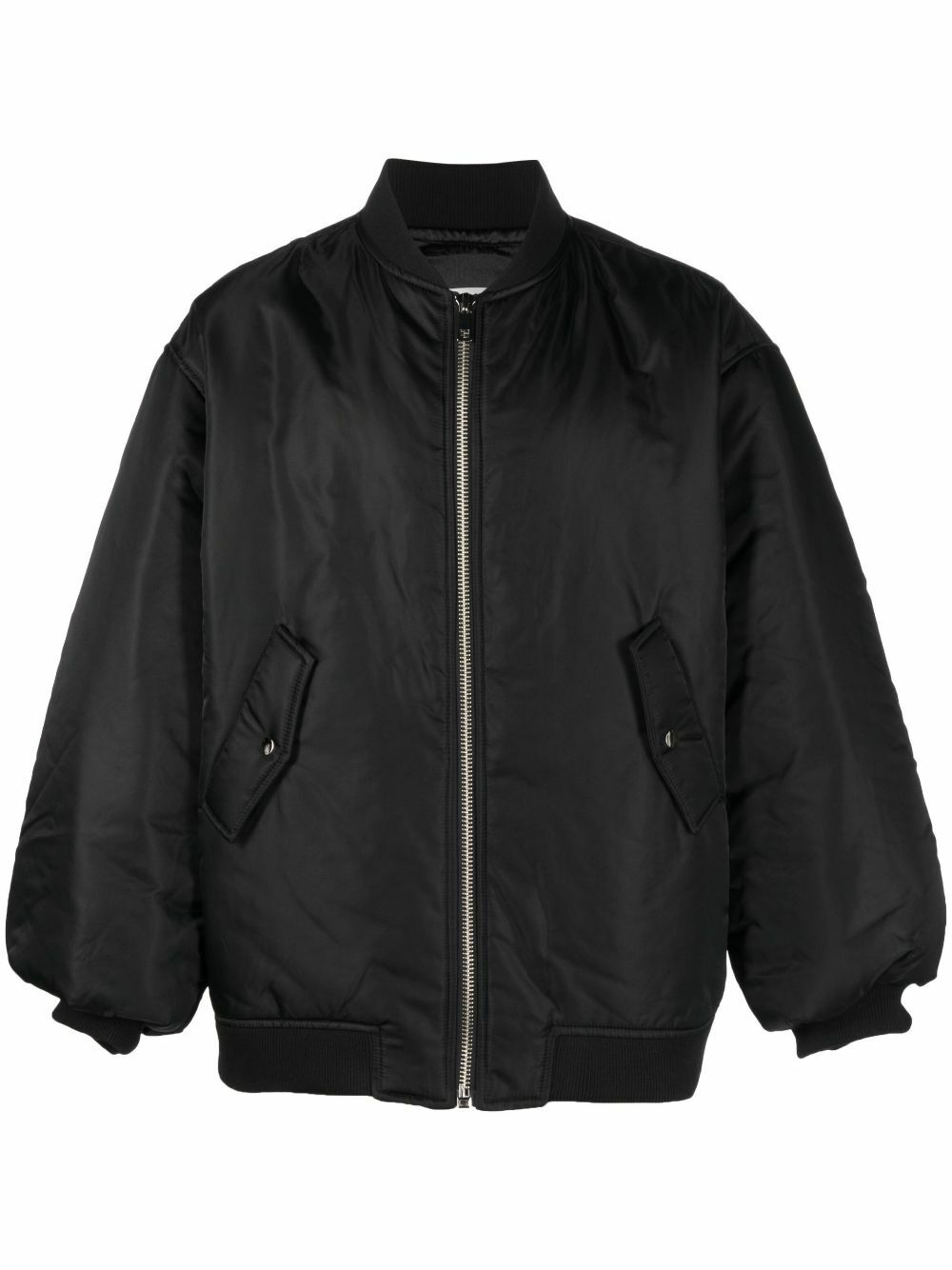 The Frankie Shop Black Astra Oversized Bomber Jacket