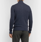 Loro Piana - Cable-Knit Baby Cashmere Zip-Up Sweater - Blue