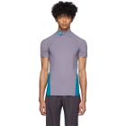 Keenkee Purple and Blue Fitted Turtleneck T-Shirt