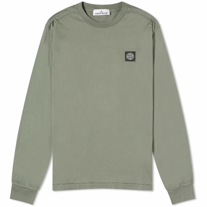 Photo: Stone Island Men's Long Sleeve Patch T-Shirt in Musk