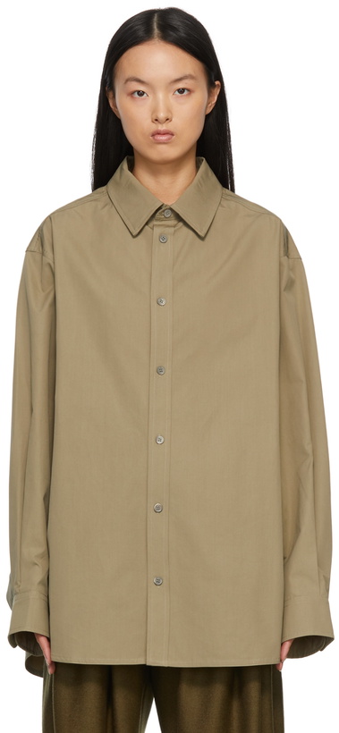 Photo: Hed Mayner Khaki Oversize Button Shirt