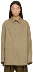 Hed Mayner Khaki Oversize Button Shirt
