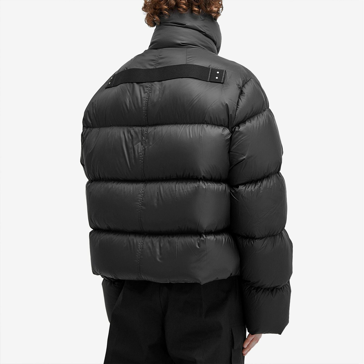 Rick Owens Men's Turtle Nylon Cropped Puffer Jacket in Black