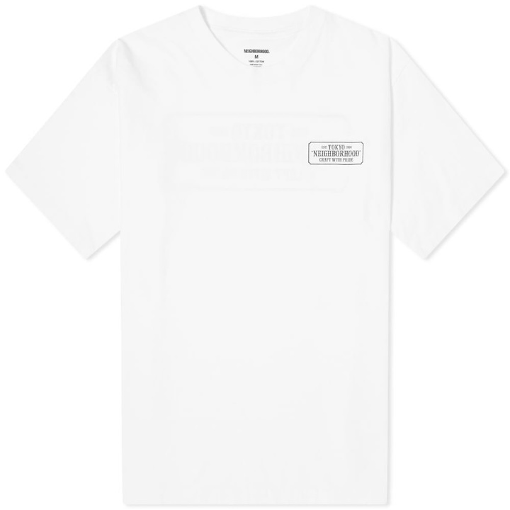 Photo: Neighborhood Men's Bar & Shield T-Shirt in White