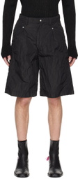 Omar Afridi Black Crinkled Shorts