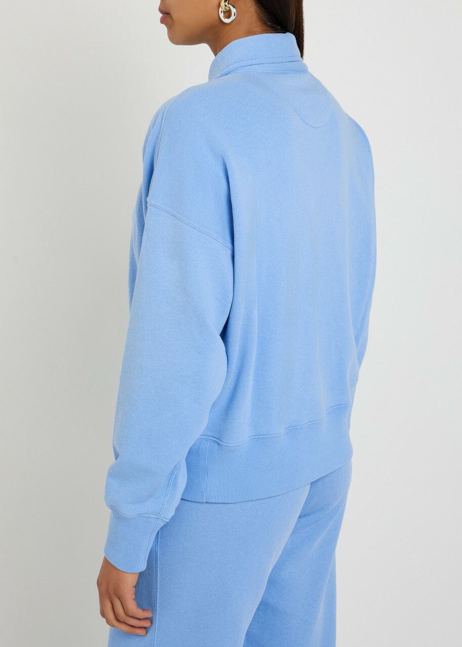 Polo Ralph Lauren Logo-embroidered Cotton-blend Polo Sweatshirt Light Blue