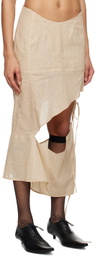 Elena Velez Beige Fractal Midi Skirt