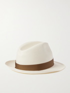 BORSALINO - Grosgrain-Trimmed Straw Panama Hat - White