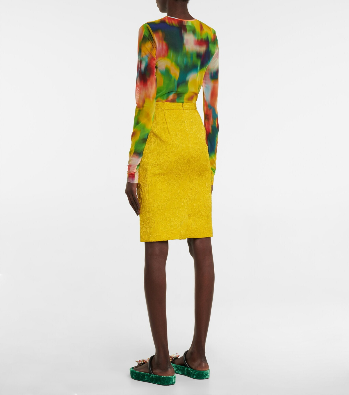 華やぎアイテム【Dries Van Noten】Floral pencil skirt Dries Van Noten // Floral Jacquard Skirt – VSP Consignment