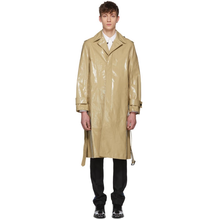 Photo: Calvin Klein 205W39NYC Beige Plastic-Covered Trench Coat 