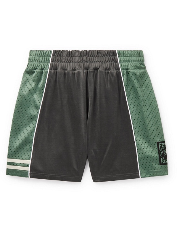 Photo: FENDI - Panelled Mesh and Jersey Shorts - Gray