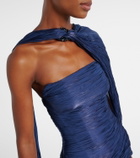 Marmar Halim Pleated caped corset gown