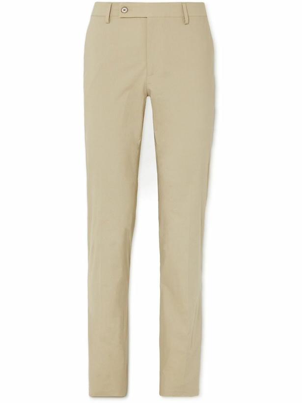 Photo: Lardini - Slim-Fit Pleated Cotton-Blend Suit Trousers - Neutrals