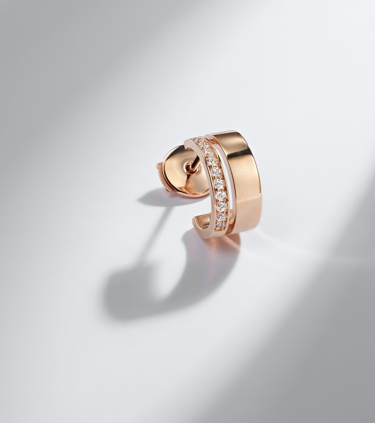 Repossi Berbere 18kt rose gold single hoop earring with diamonds