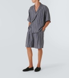 King & Tuckfield Striped wool Bermuda shorts