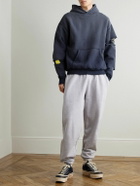 KAPITAL - Reversible Distressed Printed Cotton-Jersey Hoodie - Blue