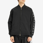 mastermind JAPAN Men's Skull Tape Jersey Zip-Up Jacket in Black