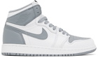 Nike Jordan Kids White & Gray Air Jordan 1 High Big Kids Sneakers
