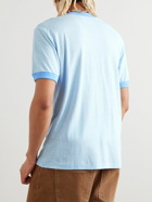 POLITE WORLDWIDE® - Printed Cotton and Hemp-Blend Jersey T-Shirt - Blue