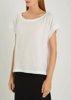 Eileen Fisher Textured Cotton- Voile T-shirt White