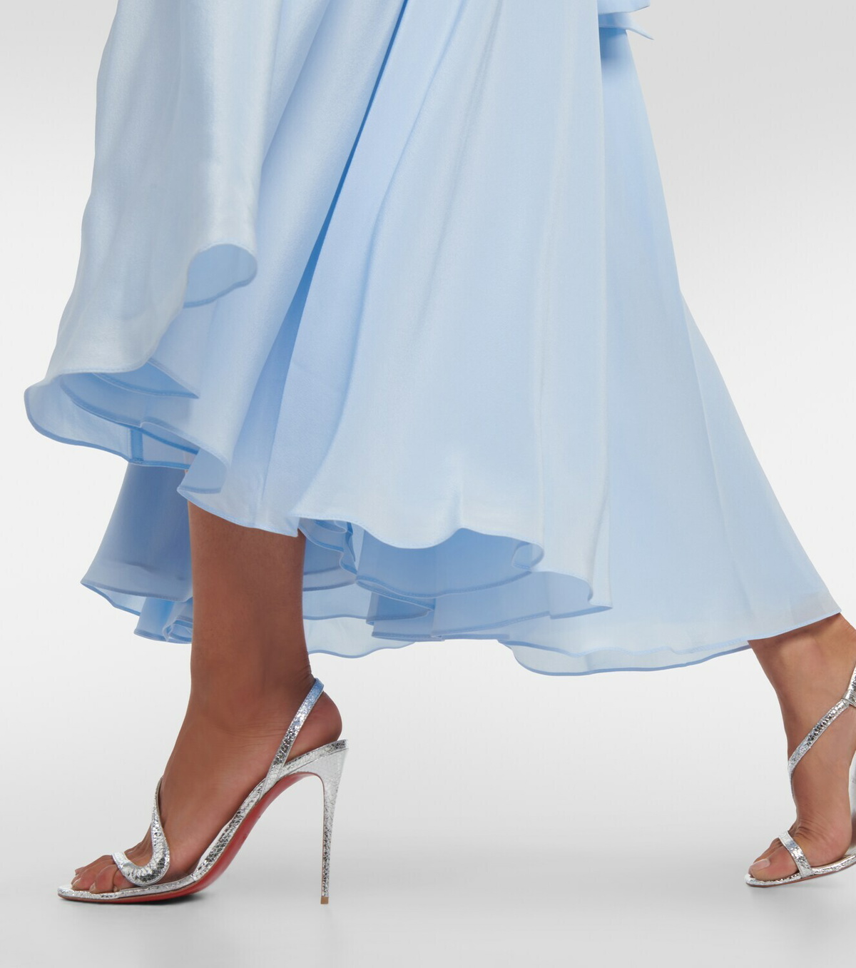 Costarellos Draped silk midi dress