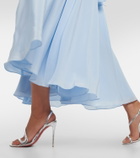 Costarellos Draped silk midi dress