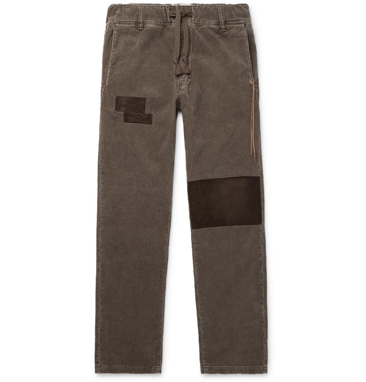 Photo: Remi Relief - Patchwork Cotton-Blend Corduroy Trousers - Brown
