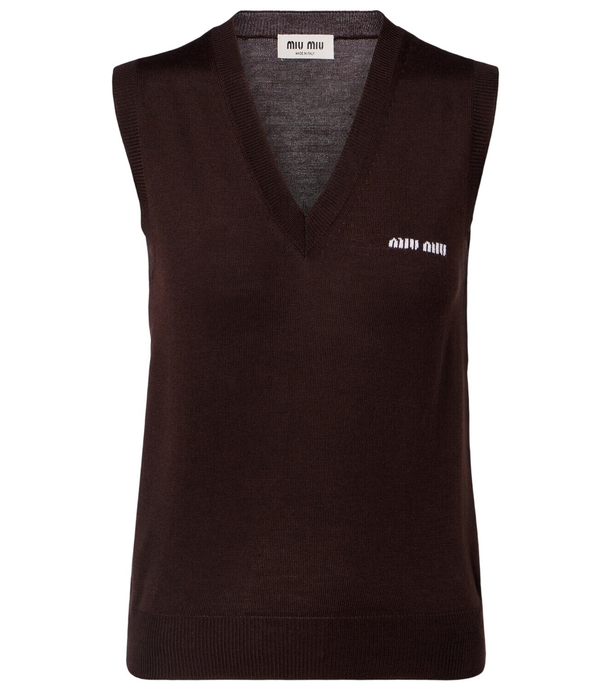 Miu Miu Zip-up cotton twill vest Miu Miu