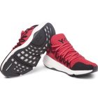 Y-3 - Kusari Suede-Trimmed Primeknit Sneakers - Men - Red